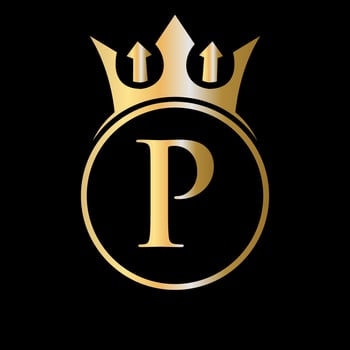 Luxury Letter P Crown Logo. Crown Logo for Beauty, Fashion, Star, Elegant Sign vector
