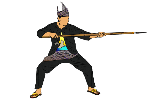 warrior movement pattern with hold spear icon png