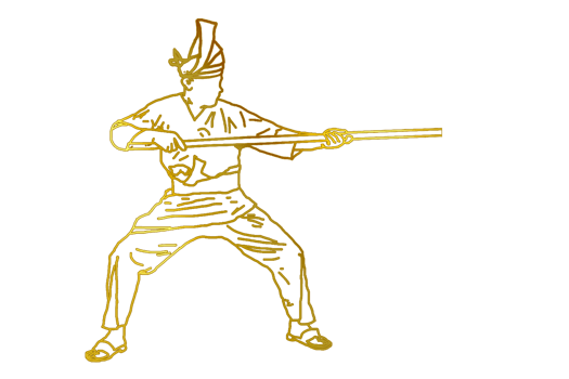 man practice martial art with rattan stick icon png