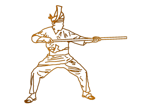 man practice silat with rattan stick - had element gold png