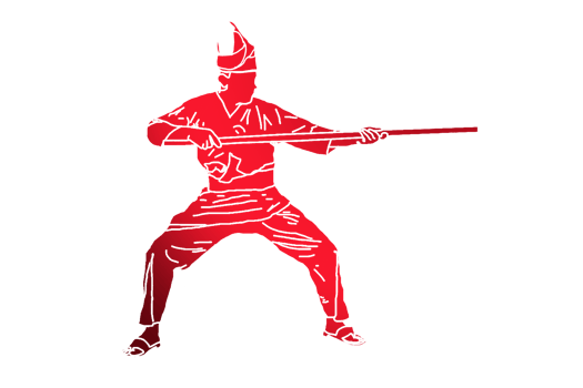 man practice silat with rattan stick png