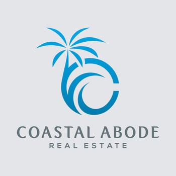 coastal real estate logo design template vector