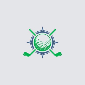 Compass Golf Icon Logo Design Element vector