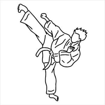 karate kick icon fighter vector