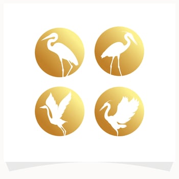 Set of Heron Logo Design Template vector