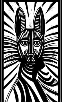 vector illustration of anubis face cartoon
