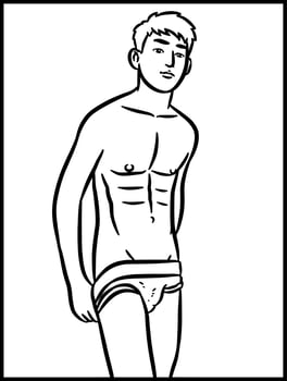 vector illustration of man cartoon for coloring