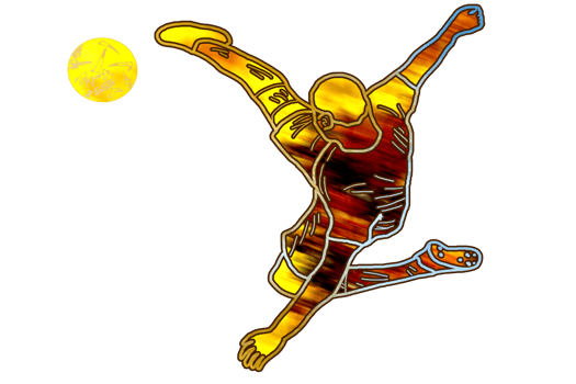 football icon of player jump and doing acrobatic bicycle kicking a ball png