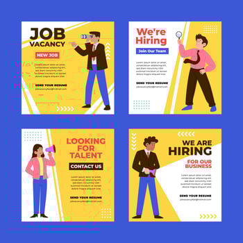 We Are Hiring Job Vacancy Social Media Post Template vector