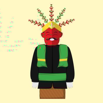 Ondel-ondel, the mascot of Jakarta, is a male model vector