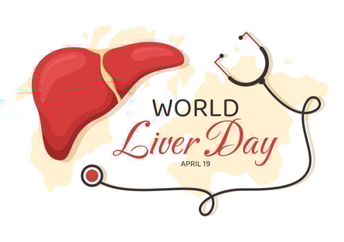 World Liver day on April 19th Illustration to Raise Global Awareness of Hepatitis in Flat Cartoon Hand Drawn for Web Banner or Landing Page Templates vector