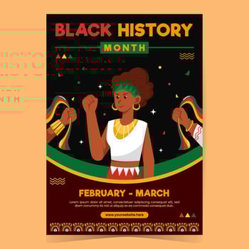 Black History Month Poster Template vector