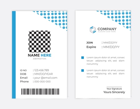 Modern and creative corporate company employee id card template vector