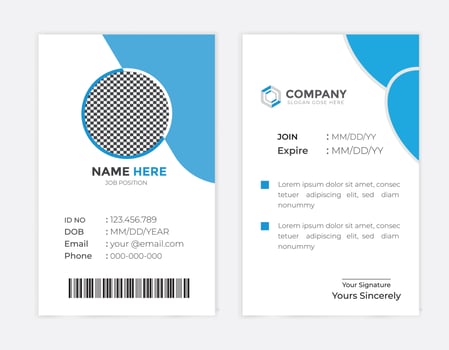 Modern and creative corporate company employee id card template vector