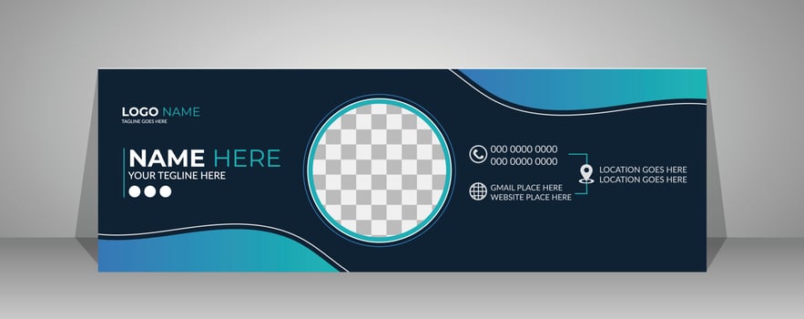 Corporate email signature for all business, unique vector design template.