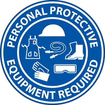 Floor Sign, Personal Protective Equipment Required vector