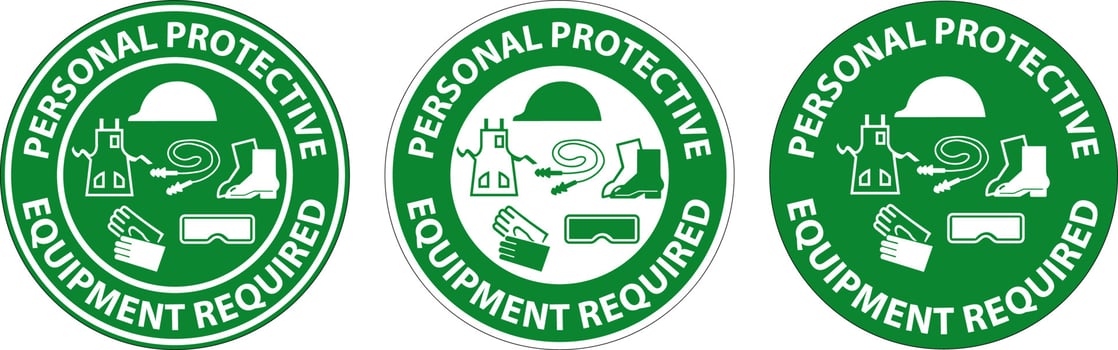 Floor Sign, Personal Protective Equipment Required vector