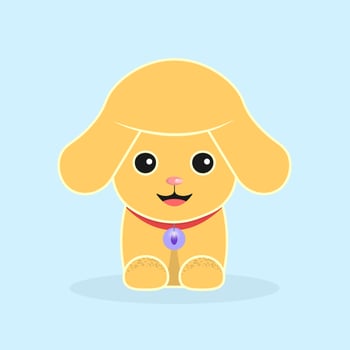 Cute puppy in flat style, vector character