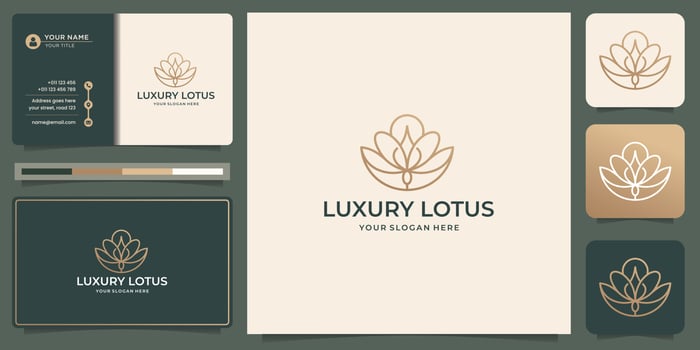 luxury Lotus logo template. line art style abstract logo lotus , floral , flower , nature. vector