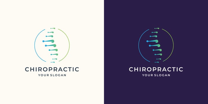 feminine symbol chiropractic logo template with circle frame shape design inspiration. vector