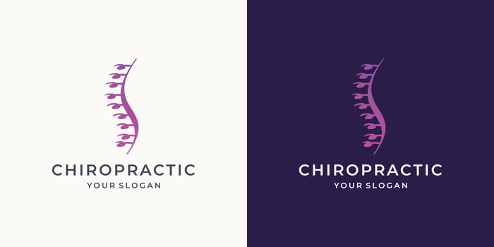 chiropractic logo design with luxury dot lines with vertical linear shape concept design. vector