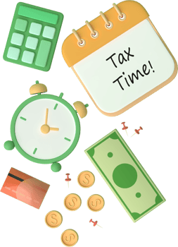Tax Day Reminder Concept. 3d illustration submit tax by online concept, online tax payment and report. Business income. png