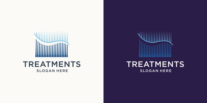 Creative hair follicle logo. hair diagnostic center.  beauty salon, clinic, split ends, vector