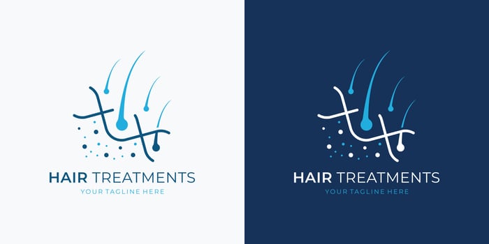 minimalist Hair care dermatology logo design. Hair care treatment. Anti-dandruff flakes for shampoo. vector