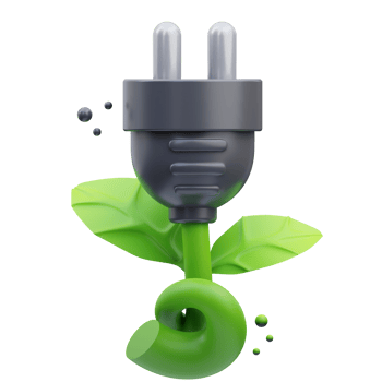 3d rendering eco-friendly cable plug icon illustration, perfect for your web and app assets png