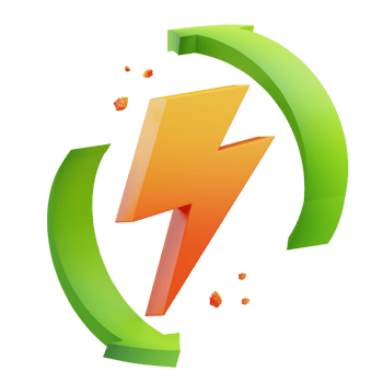 Reusable energy icon 3d rendering illustration, suitable for your web and app assets png