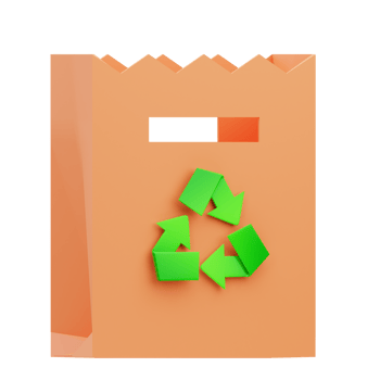 3d rendering eco friendly paper bag icon illustration, perfect for your web and app assets png