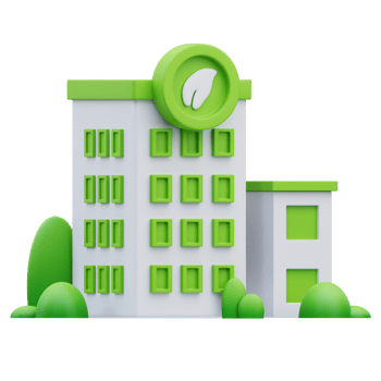 3d render illustration of eco-friendly green city icon, perfect for your web and app assets png