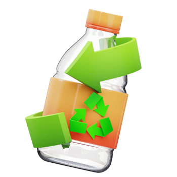 3d rendering eco-friendly recycle bottle icon illustration, perfect for your web and app assets png