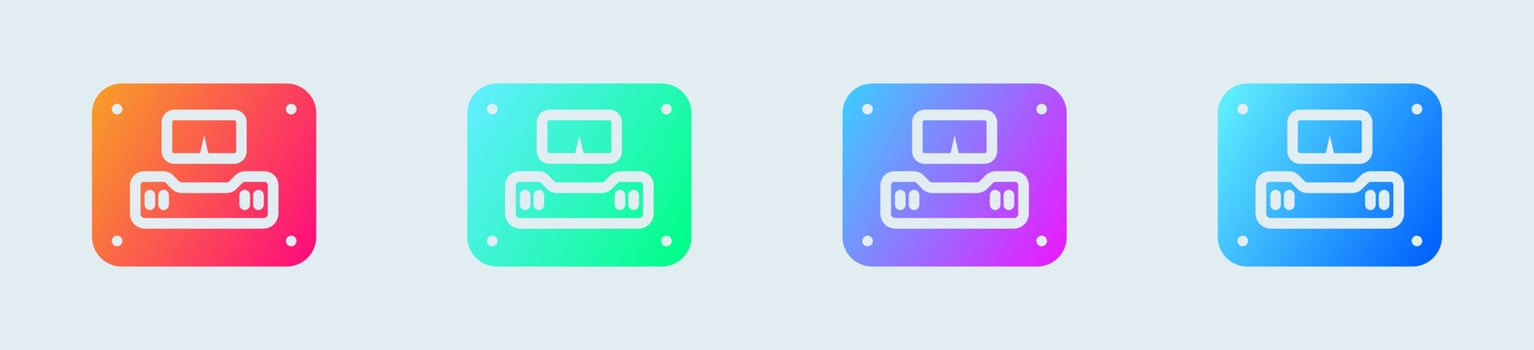 Weight scale solid icon in gradient colors. Measurement signs vector illustration.