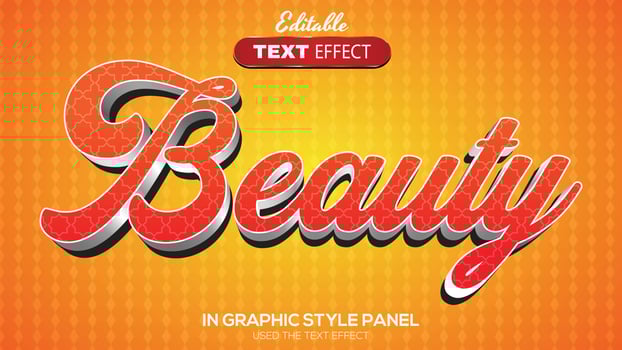 3D editable text effect beauty theme vector