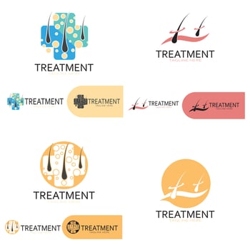 Hair treatment logo hair transplantation logo,removal logo vector image design illustration