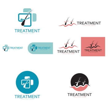 Hair treatment logo hair transplantation logo,removal logo vector image design illustration