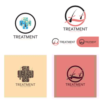 Hair treatment logo hair transplantation logo,removal logo vector image design illustration