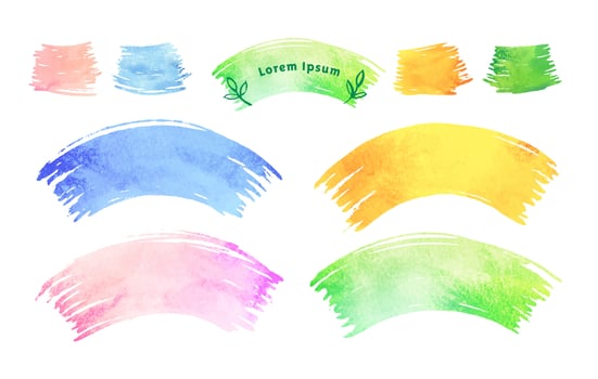 Vector hand drawn watercolor brush strokes