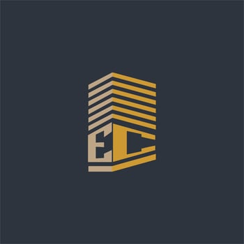 EC initial monogram real estate logo ideas vector