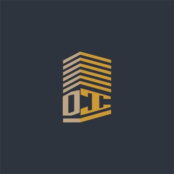 DI initial monogram real estate logo ideas vector