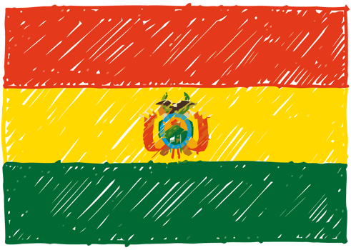 Bolivia National Country Flag Pencil Color Sketch Illustration with Transparent Background png