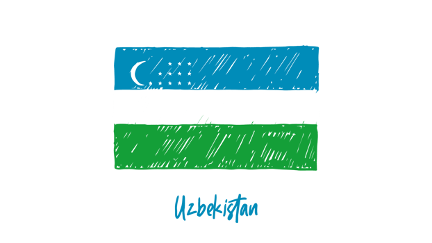 Uzbekistan National Country Flag Pencil Color Sketch Illustration with Transparent Background png