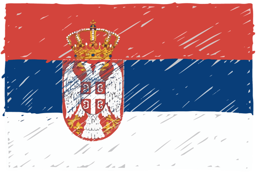 Serbia National Country Flag Pencil Color Sketch Illustration with Transparent Background png