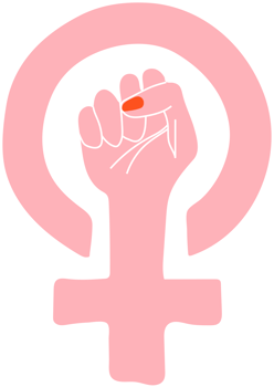 Feminism symbol. Girl power female gender. Hand drawn sketch. png