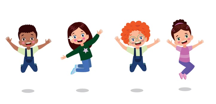 Happy Little Children Having Fun vector