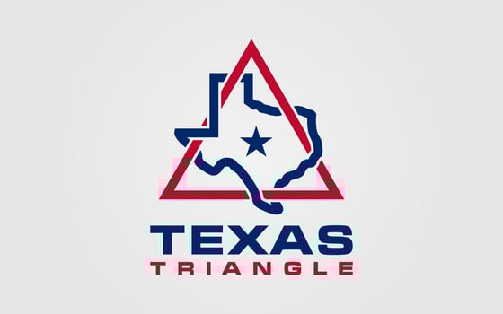 Texas triangle vector logo graphic