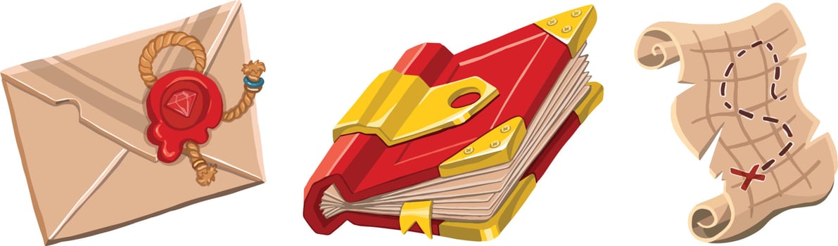 Magic and game symbols items. vector