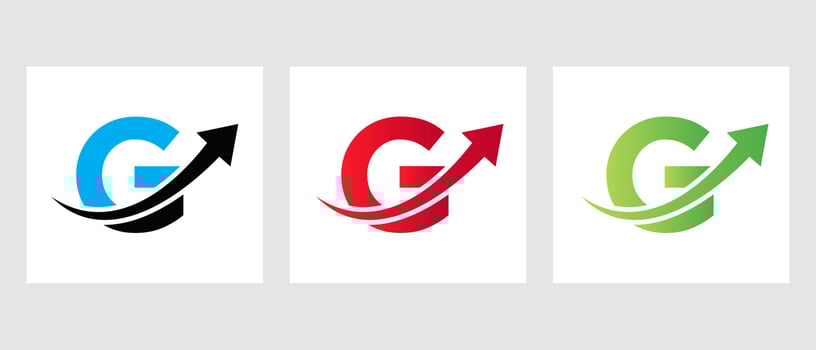 Letter G Finance Logo Concept With Growth Arrow Symbol vector