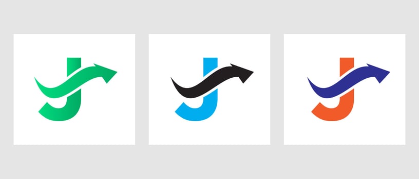 Letter J Finance Logo Concept With Growth Arrow Symbol vector